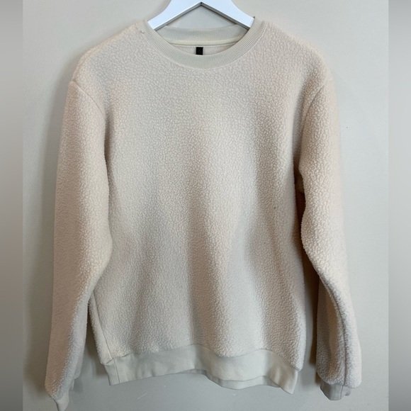 Fabletics The Explorer Crew Sherpa Pullover Sweatshirt Cream Small - Picture 3 of 5